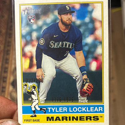 Topps Heritage Tyler Locklear RC Rookie #447 Seattle Mariners Serial /250