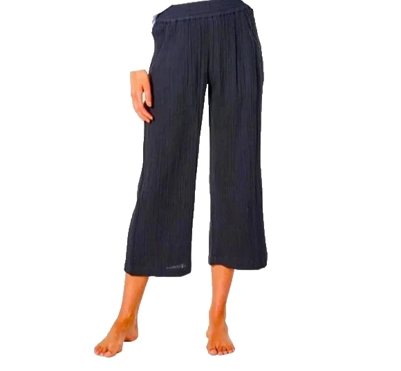 Pantalones de surf Rip Curl XS para mujer premium negros nuevos con etiquetas doble tejido algodón Foto 3 de 3