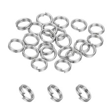 Round Split Ring, 20 Pcs 4 mm Small Split Ring with Double Loops, Silver