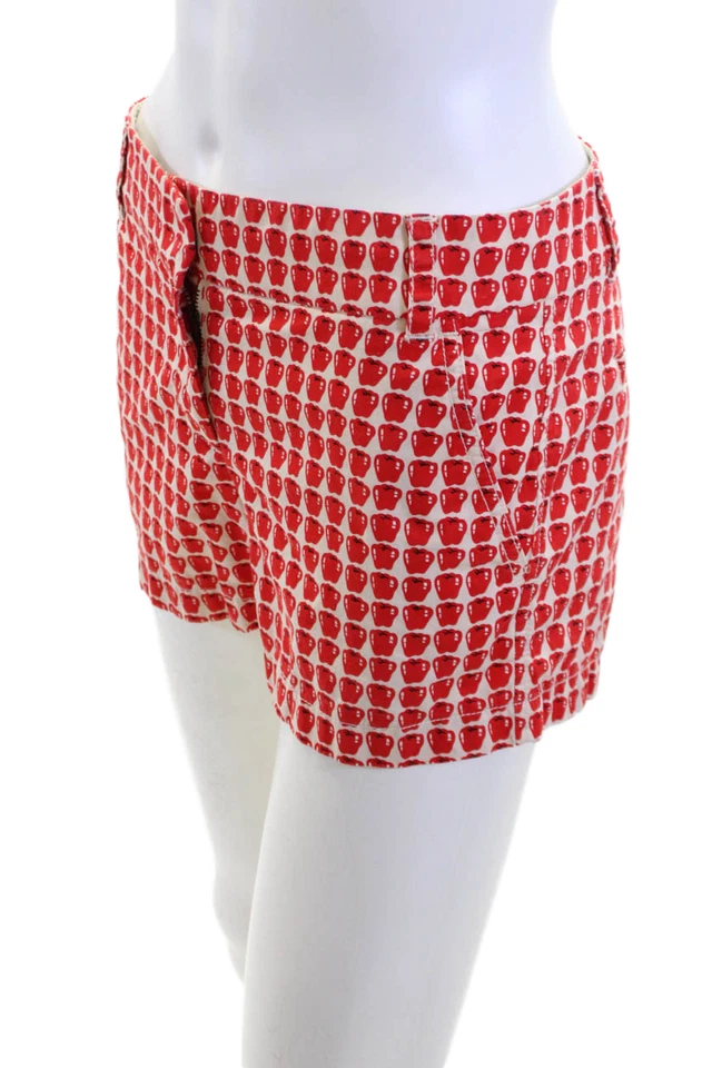 Pantalones Cortos Chinos J Crew Unisex Rojo 100% Algodón Gráfico Coches Talla 0 Foto 2 de 4