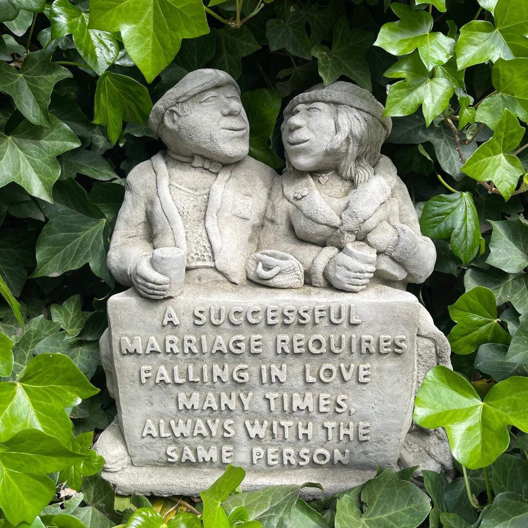 ""Lovers on Bench"" Married Couple Wisdom Garden Ornament