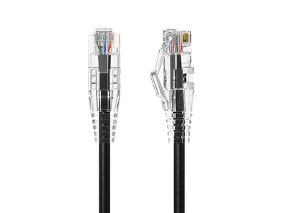 4ft Slim Cat6a 28AWG UTP Ethernet Network Patch Cable, Black