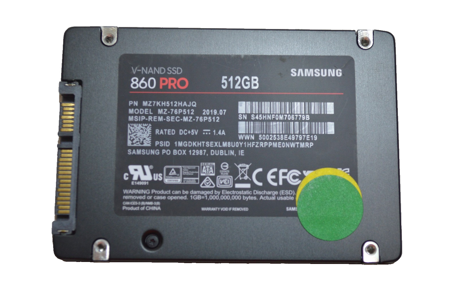 Samsung 860 Pro 512GB 2.5