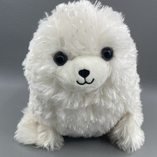 Seal Plush Toy Iridescent White Fur 12" Kellytoy Beach Ocean Sea Stuffed Animal