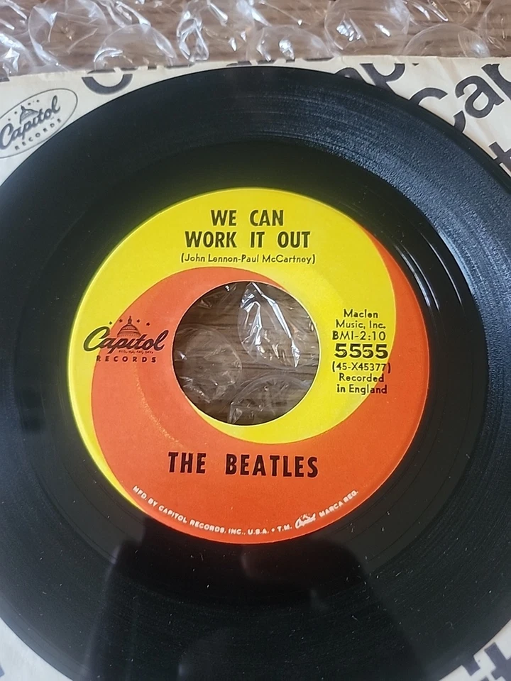 The Beatles "Day Tripper " 1965 USA 7" first issue error label record vg cond! Foto 4 de 4