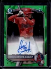 2025 Bowman Hayden Alvarez Chrome Auto Green Lava Refractor 1st Prospect #41/99