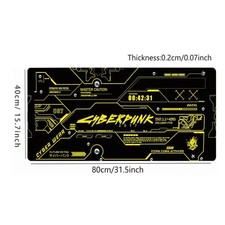 40 90cm Large Cyberpunk Gaming Desk Mat  Mouse Pad - Neon Glow Design with Cybe