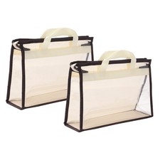 Dust bag bags, 2 pcs transparent bag S size, beige