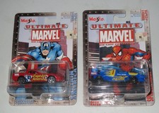 2002 Maisto (2) Marvel Die-Cast 1:64 Cars ~Spider-Man #23, Captain America ~ New