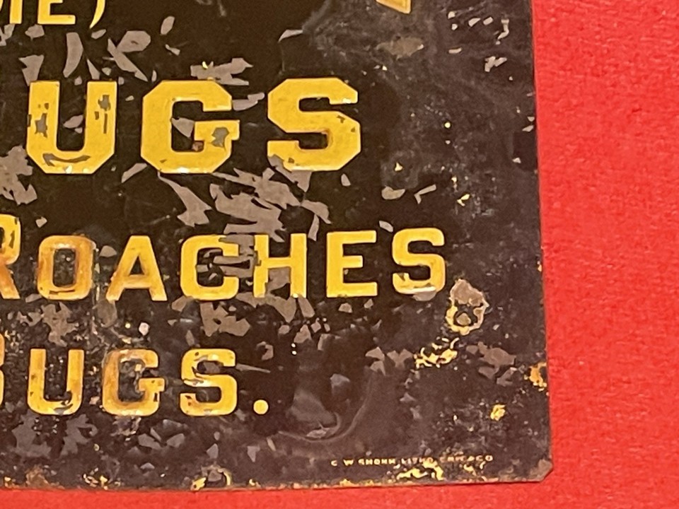 NO RESERVE VINTAGE Antique Dead Stuck Bugs Insects Ants Tin Advertising ...