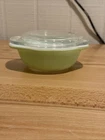 Vintage PYREX Light Green Glass Round Bowl 080 with Lid 8 Ounce