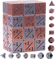 Metal MTG Counter Dice 24pcs + 14pcs RPG Dice Set for CCG Board Games