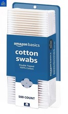 Amazon Basics Cotton Swabs for Personal Hygiene and Baby Care, 500 Count, 1 Pack