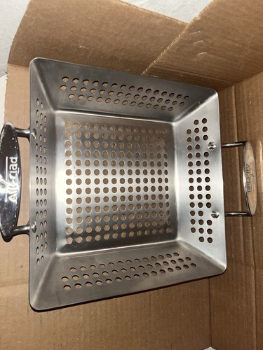 All Clad Outdoor Square Grilling Basket 11" Stainless Steel Double Handle