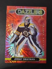 2021-22 Upper Deck Series 1 Red Dazzlers Rookie #DZ-4 Jeremy Swayman - Bruins