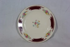VINTAGE HOMER LAUGHLIN MAJESTIC BRITTANY DESSERT PLATE FLORAL BURGANDY RED #1