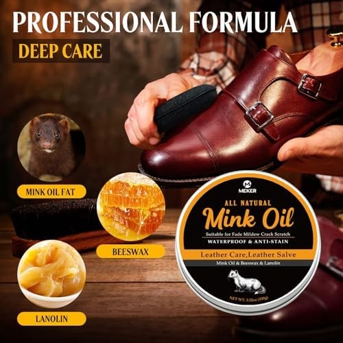 MEKER Mink Oil Leather Boots Conditioner Cleaner 3.52oz