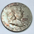 1961 Franklin Half Dollar, 90% Silver, Circulated Coin Free Shipping #8856