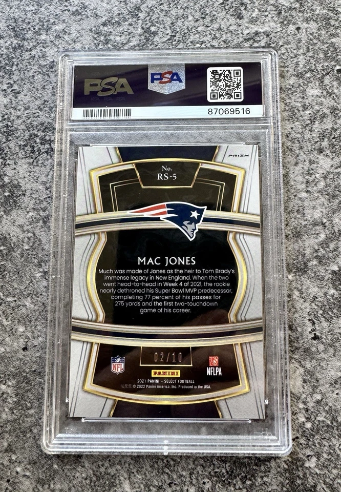 2021 Select Mac Jones Rookie Selections Gold Prizm /10 PSA 10 POP 3  49ERS SSP! - Image 2 of 4