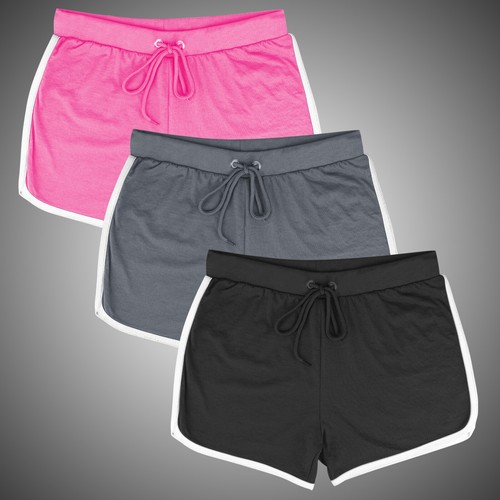 Damen Kordelzug Shorts Hohe Taille Sport Freizeit Yoga Lounge Shorts mit Tasche