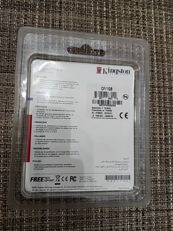 Kingston 1GB CF Compact Flash Memory Card CF/1GB Brand New Sealed - Image 2 of 2