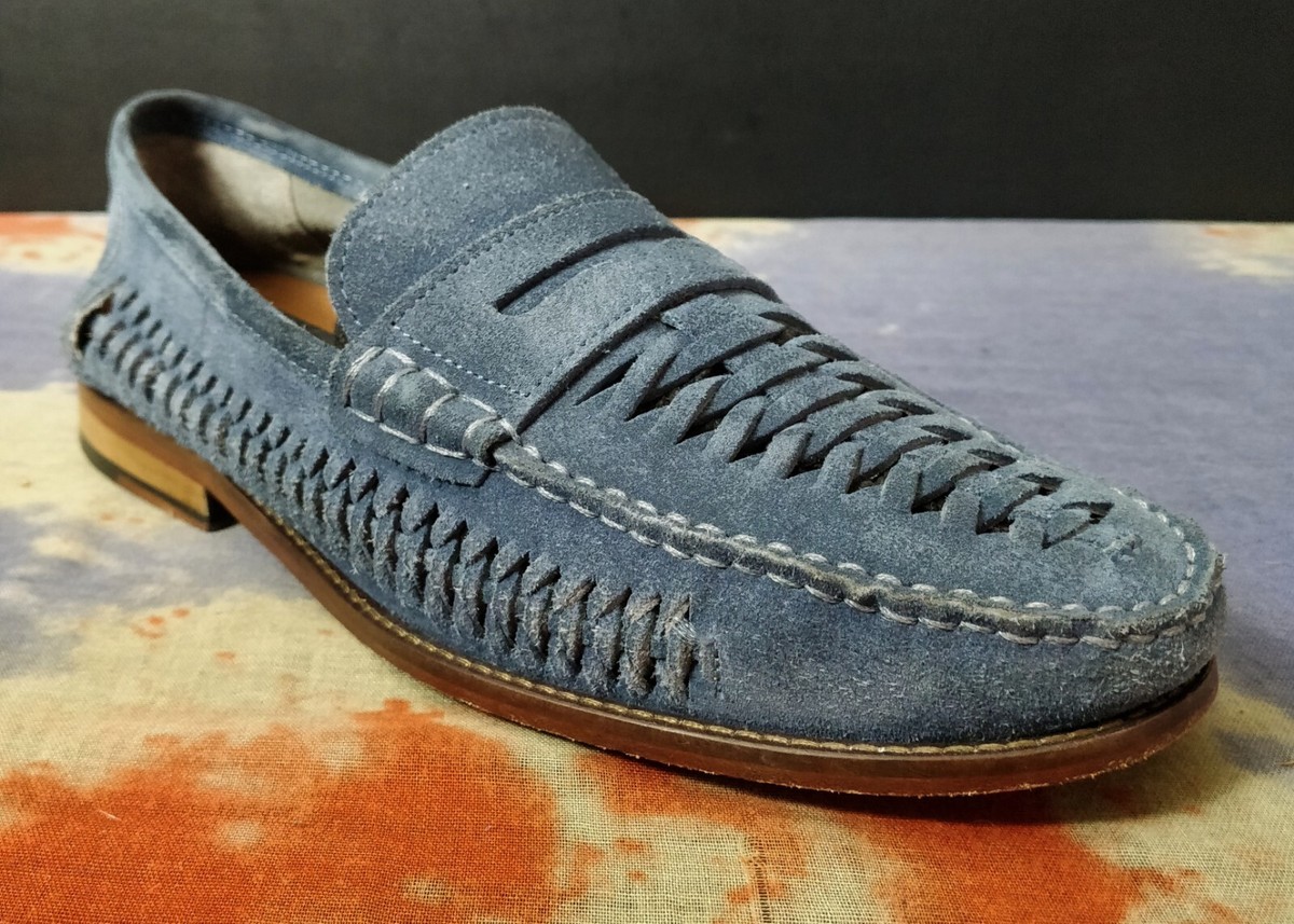 Mens John Lewis Woven Leather Loafers Deck Shoes Size UK 11 EU 45