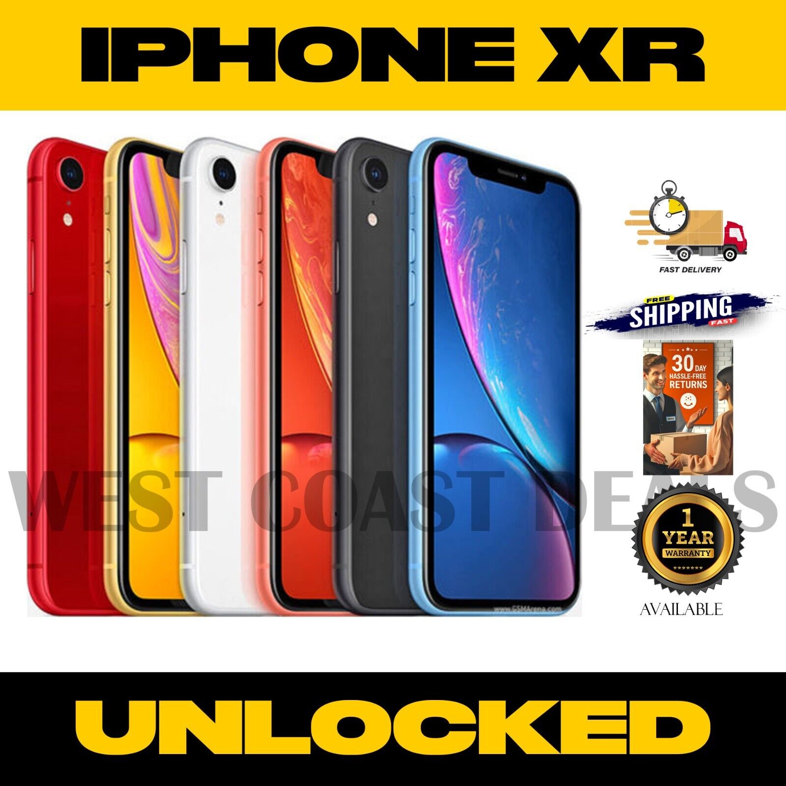 New Apple iPhone XR - 64GB - Factory Unlocked T-Mobile AT&T Verizon Smartphone