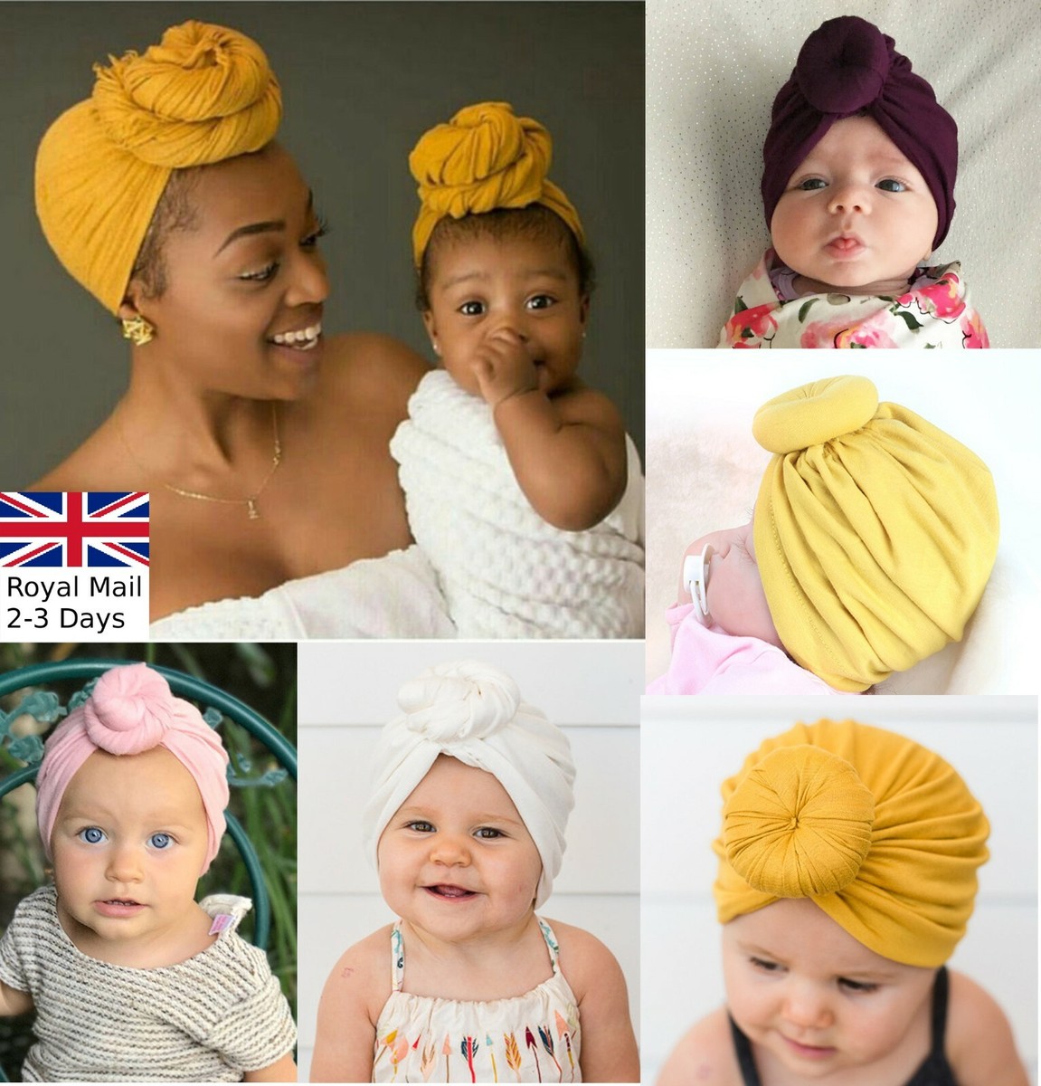 Head Wrap Baby Top Hat Headband Baby Girls Women Bun Knot Spiral