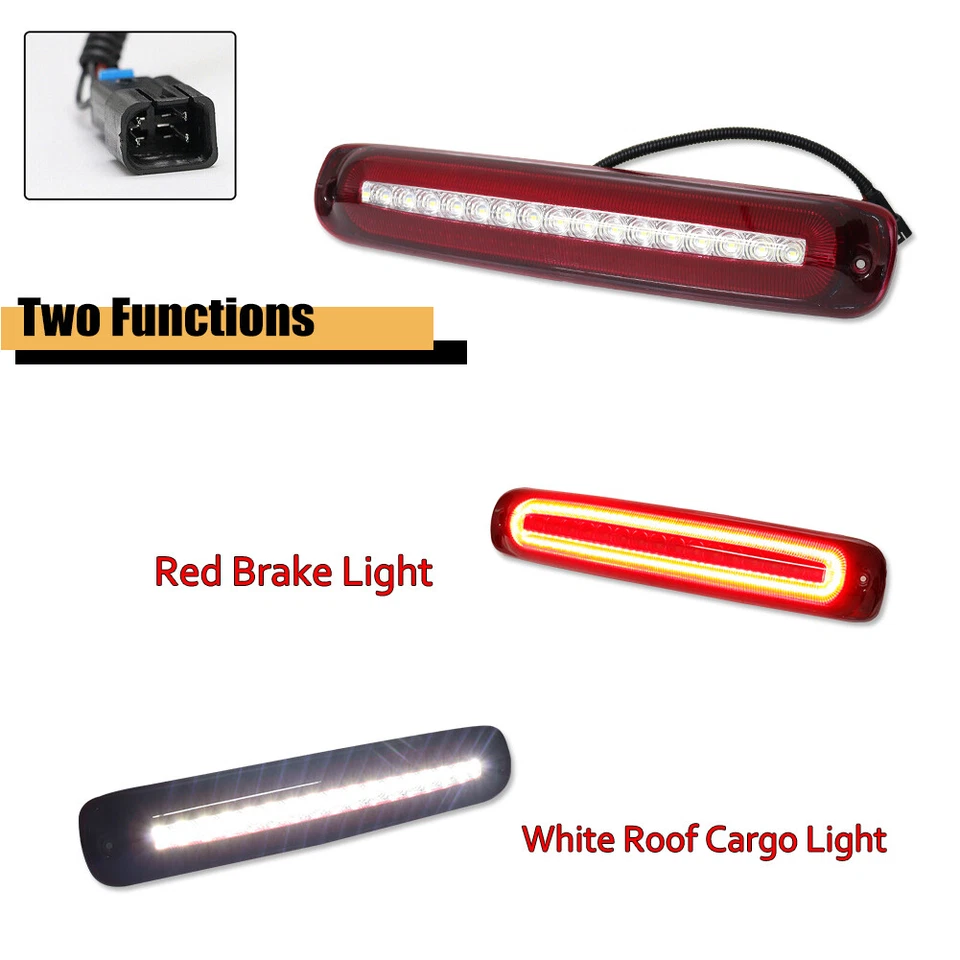 For 99-07 Chevy Silverado GMC Sierra Rear LED 3rd Third Brake Cargo Tail Lights - Image 2 of 4