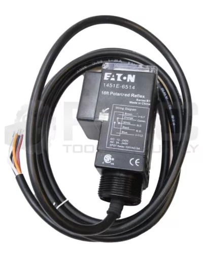 NEW EATON 1451E-6514 PHOTOELECTRIC SENSOR 16' POLARIZED REFLEX 12-240VDC