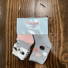 Cat  Jack Baby Girls 6-Pack Crew Socks Size 6-12 Months - Multicolored NWT