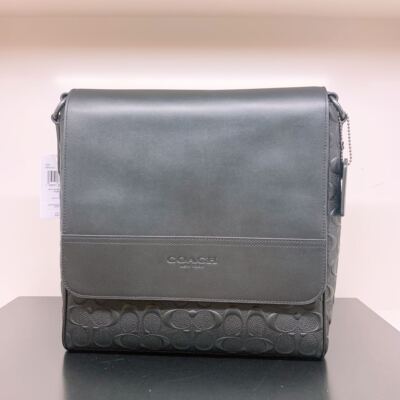 Coach コーチ Houston Map Bag Leather【送料0/国内即発】 NWT Coach Houston Map Bag In Signature Canvas/Leather | eBay