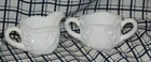 Vintage Sawtooth White Milk Glass Sugar Bowl & Creamer