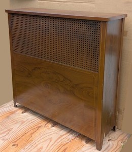 39"x40 Antique Vintage Old Quaker City Steel Metal Radiator Heater Cover Cabinet