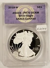 2018-W 1 oz American Silver Eagle Proof - ANACS PR 70 DCAM - SKU-E2597