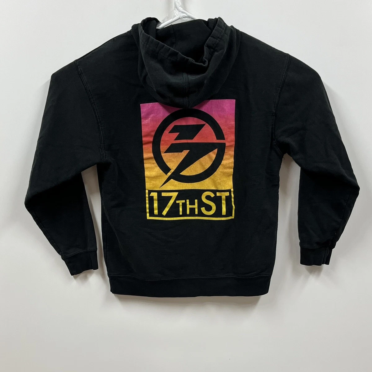 Vtg 17th Street Surf Shop Hoodie Mens Medium Black Pullover | eBay