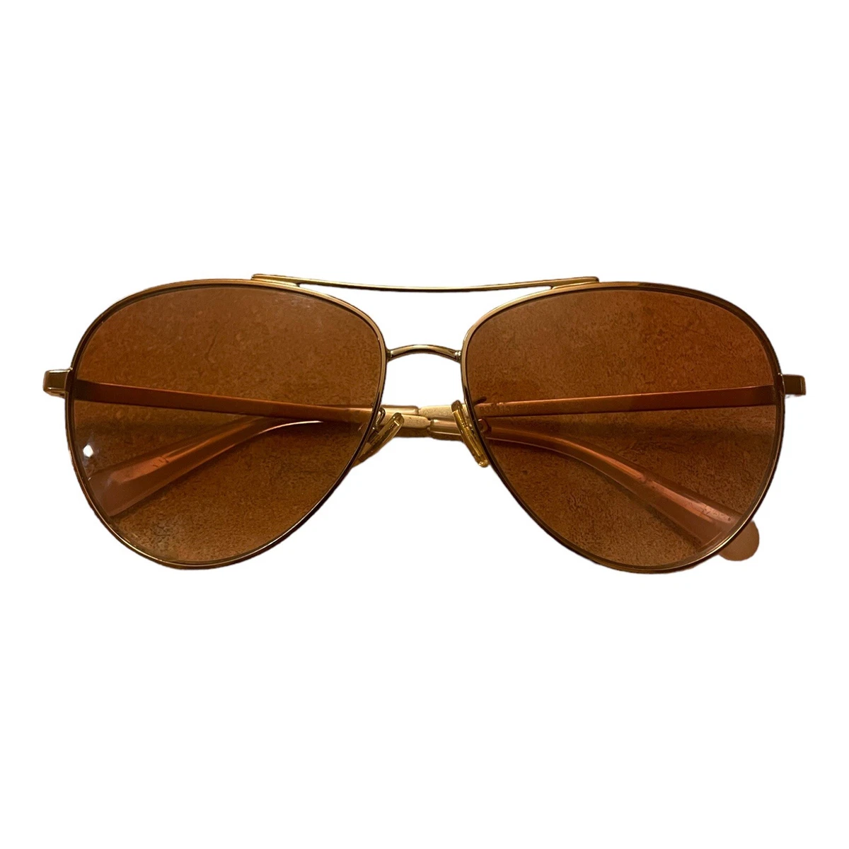 Coach Bree Aviator Sunglasses Gold Vintage Tortoise Pink Lens 59-14-140 Coach Pink Aviator Sunglasses for Women for sale | eBay main image 4
