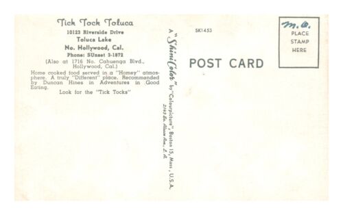 Postcard CA Tick Tock Toluca Lake Northern Hollywood Restaurant Multi Image - Picture 2 of 2