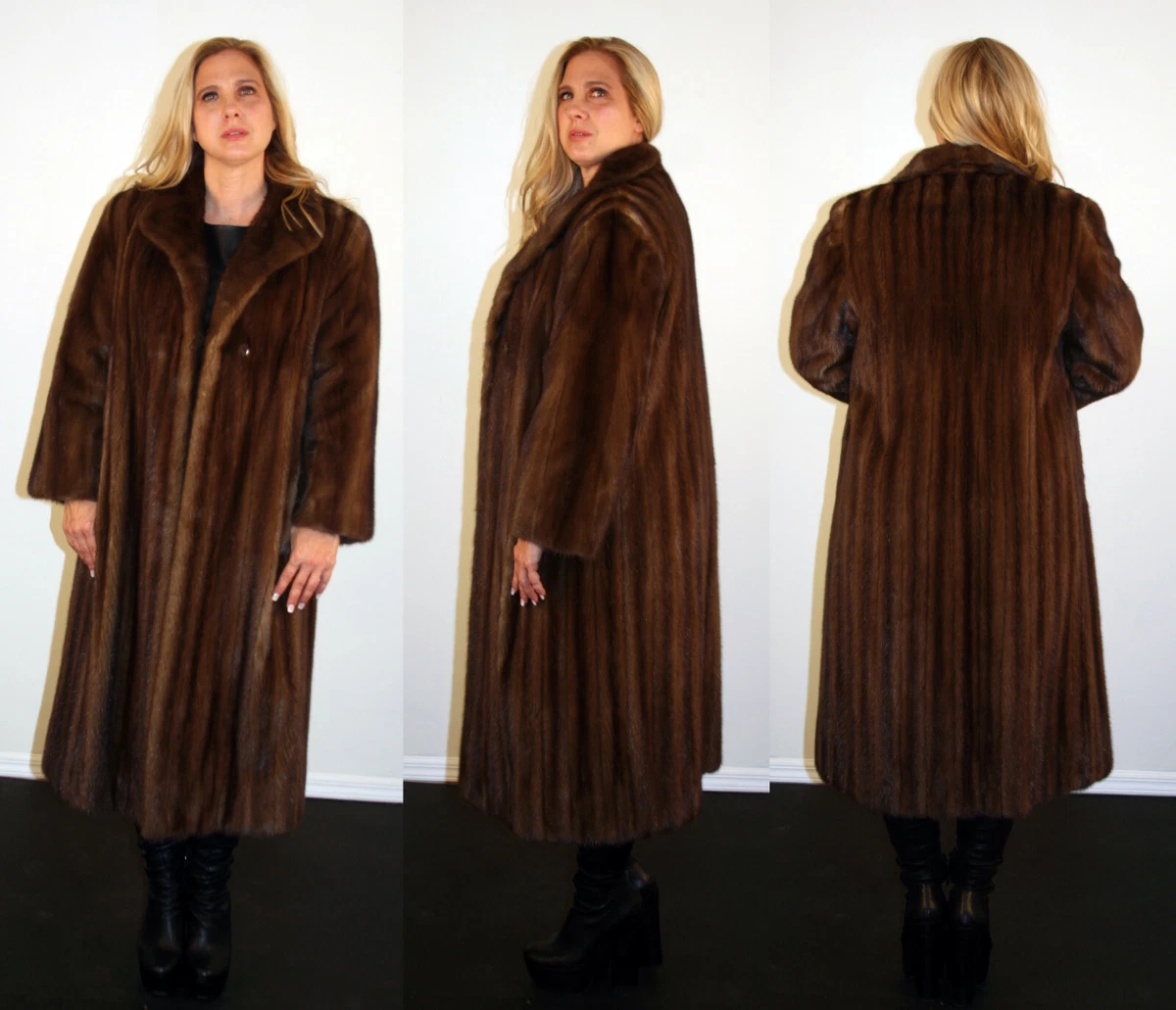 Lunaraine Mink Fur Coat Size Large 10 12 L Efurs4less
