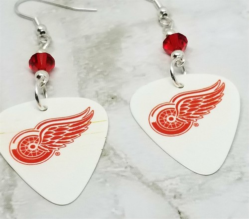 NHL Detroit Red Wings Guitar Picks with Red Swarovski Crystals - Picture 4 of 4