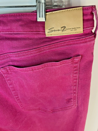 Seven7 Jeans Pink Slim Straight Classic Denim Womens Size 16 Zip - Picture 8 of 11