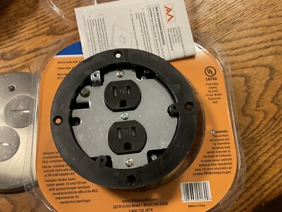 ALLIED MOULDED FB-3N 1 Gang 2 Plugs Floor Assembly- No Cover 5.25  In Floor