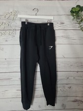 Gymshark Black Stretch Drawstring Athleisure Athletic Jogger Pants Womans SZ XS
