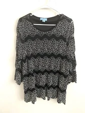 Y2k Whimsigoth CeCe blouse XL  black and white grunge Boho chic Fairy  Romantic