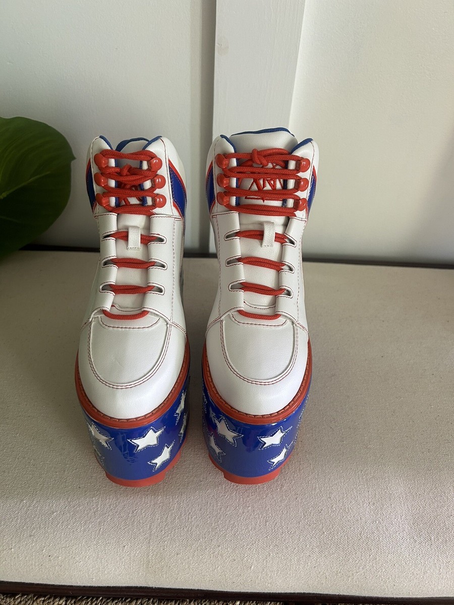 New YRU Shoes Star Qozmo USA Platform Sneakers Size Festival