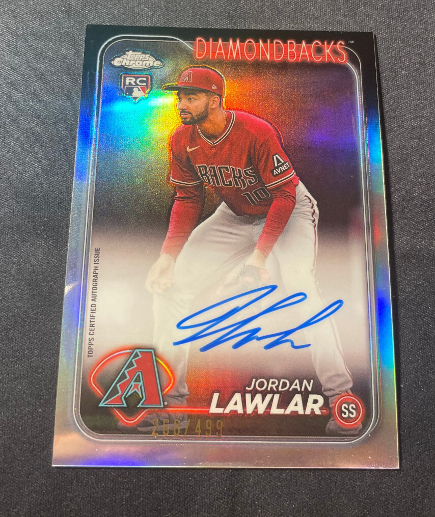2024 Topps Chrome Refractor Rookie Auto Jordan Lawlar Dbacks RC #RA-JLA 268/499