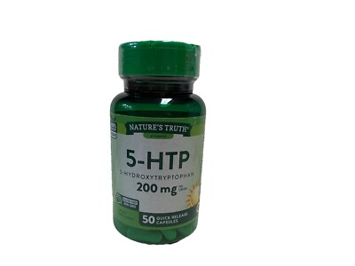 Nature s Truth 5-HTP 200mg 50 Capsules (100mg per Capsule) -Sealed, EXP 03/2025