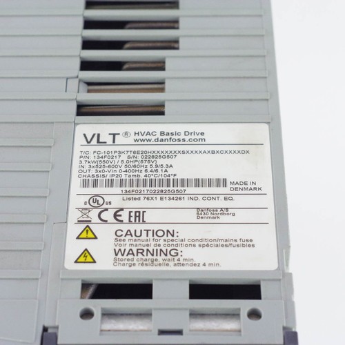 DANFOSS 134F0217 VLT HVAC Basic Drive FC-101 3.7 KW / 5.0 HP, 525-600 VAC - Picture 3 of 6