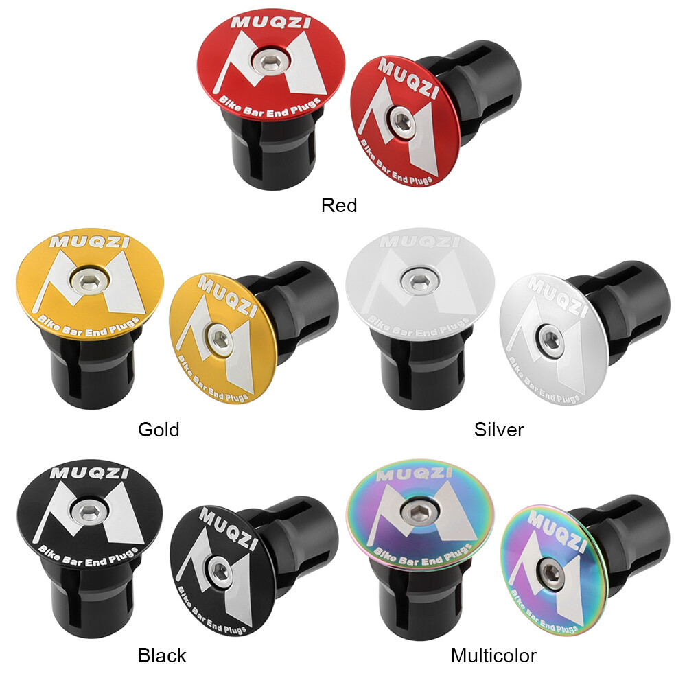 MUQZI 2pcs End Caps Aluminum Alloy Bar End Caps M4 Screws for Mountain