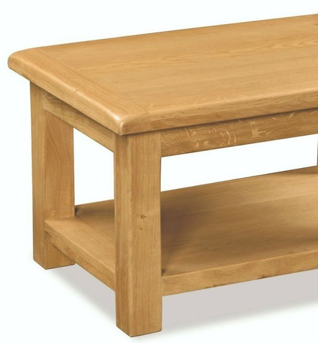 Oakvale Large Coffee Table / Oak Coffee Table / Coffee Table With Shelf / Table - Picture 8 of 24